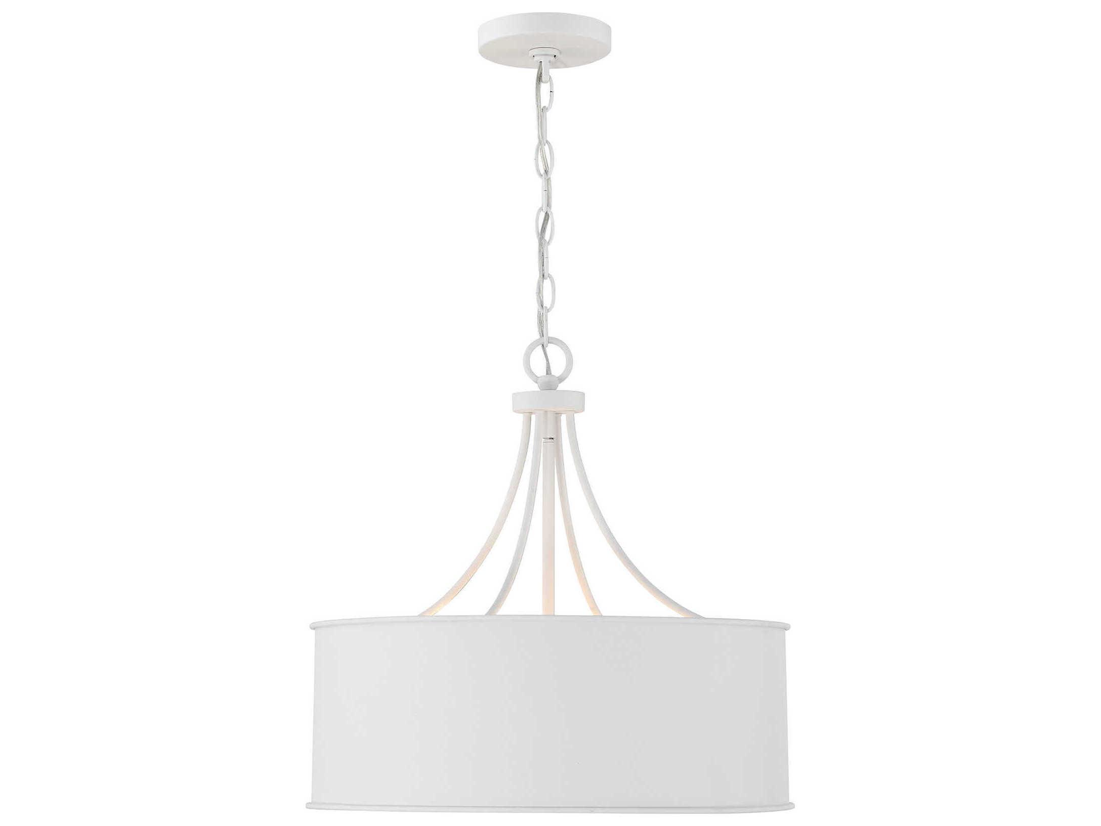 Savoy House Meridian 4-Light Bisque White Drum Pendant