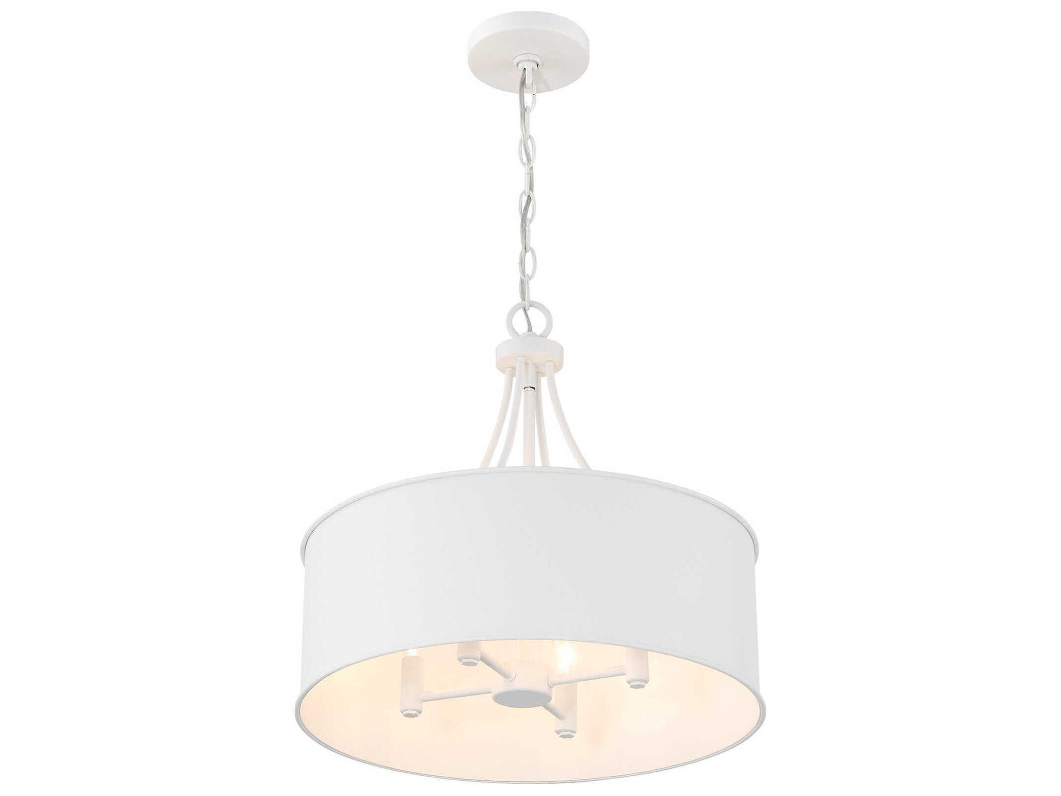 Savoy House Meridian 4-Light Bisque White Drum Pendant