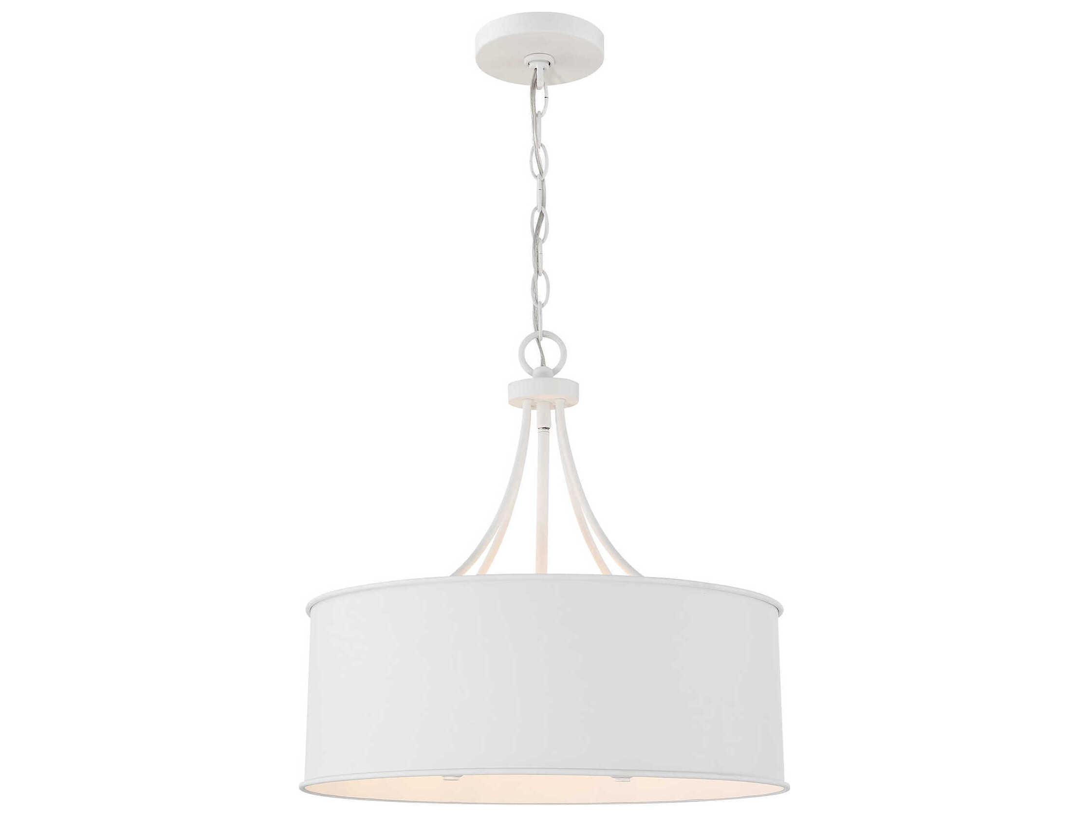 Savoy House Meridian 4-Light Bisque White Drum Pendant