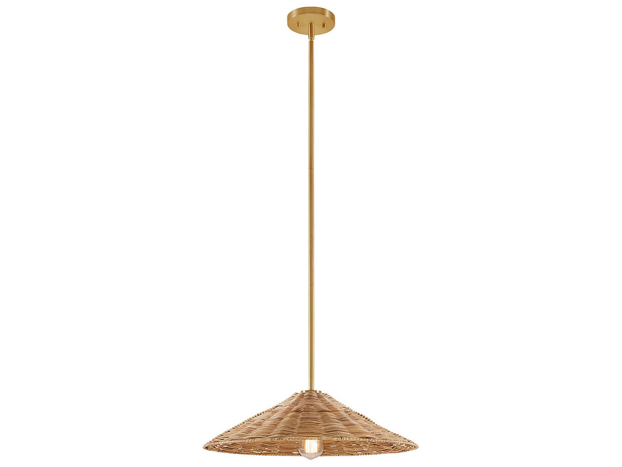 Savoy House Meridian 1-Light Natural Brass Pendant