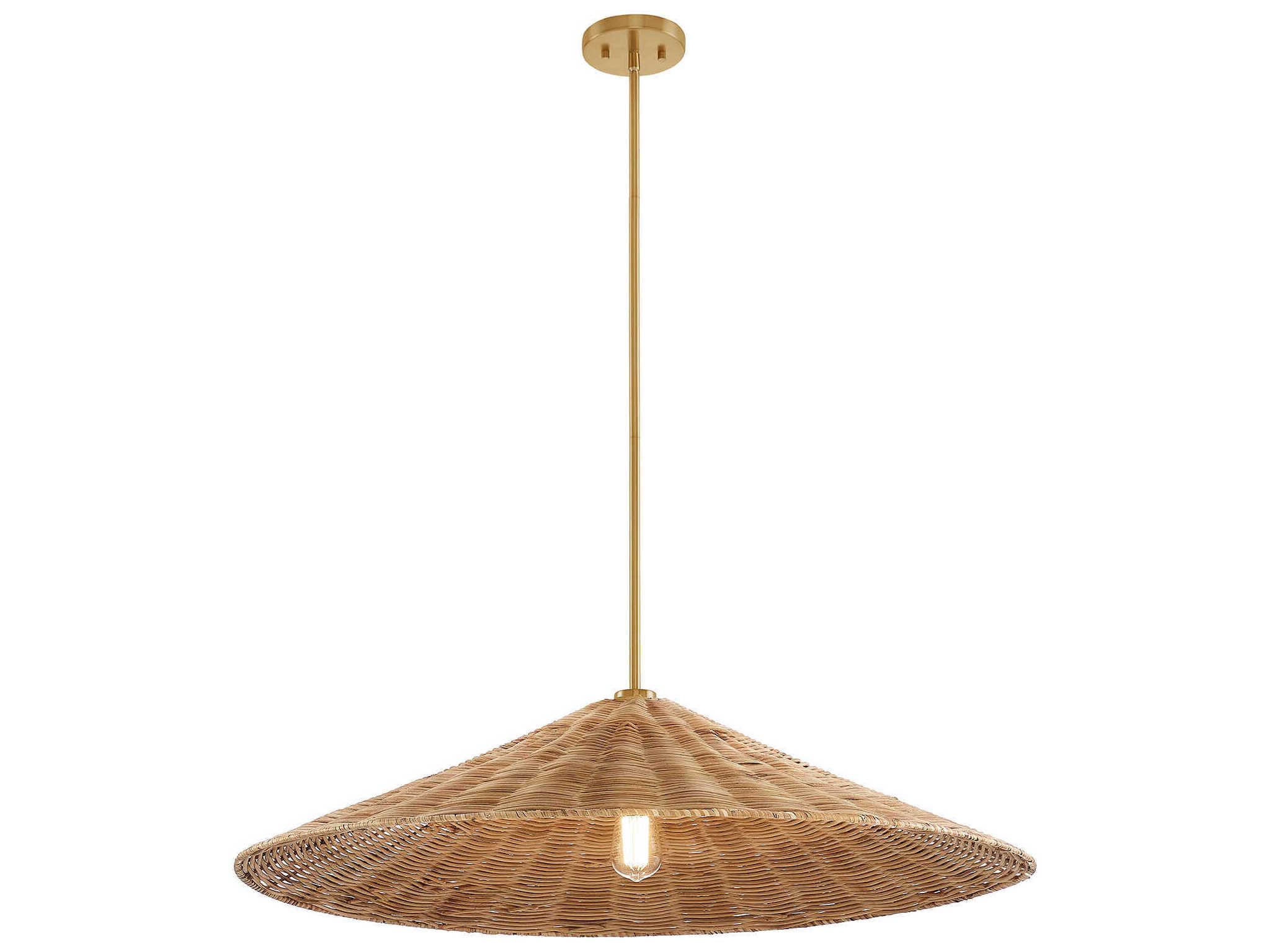 Savoy House Meridian 1-Light Natural Brass Pendant