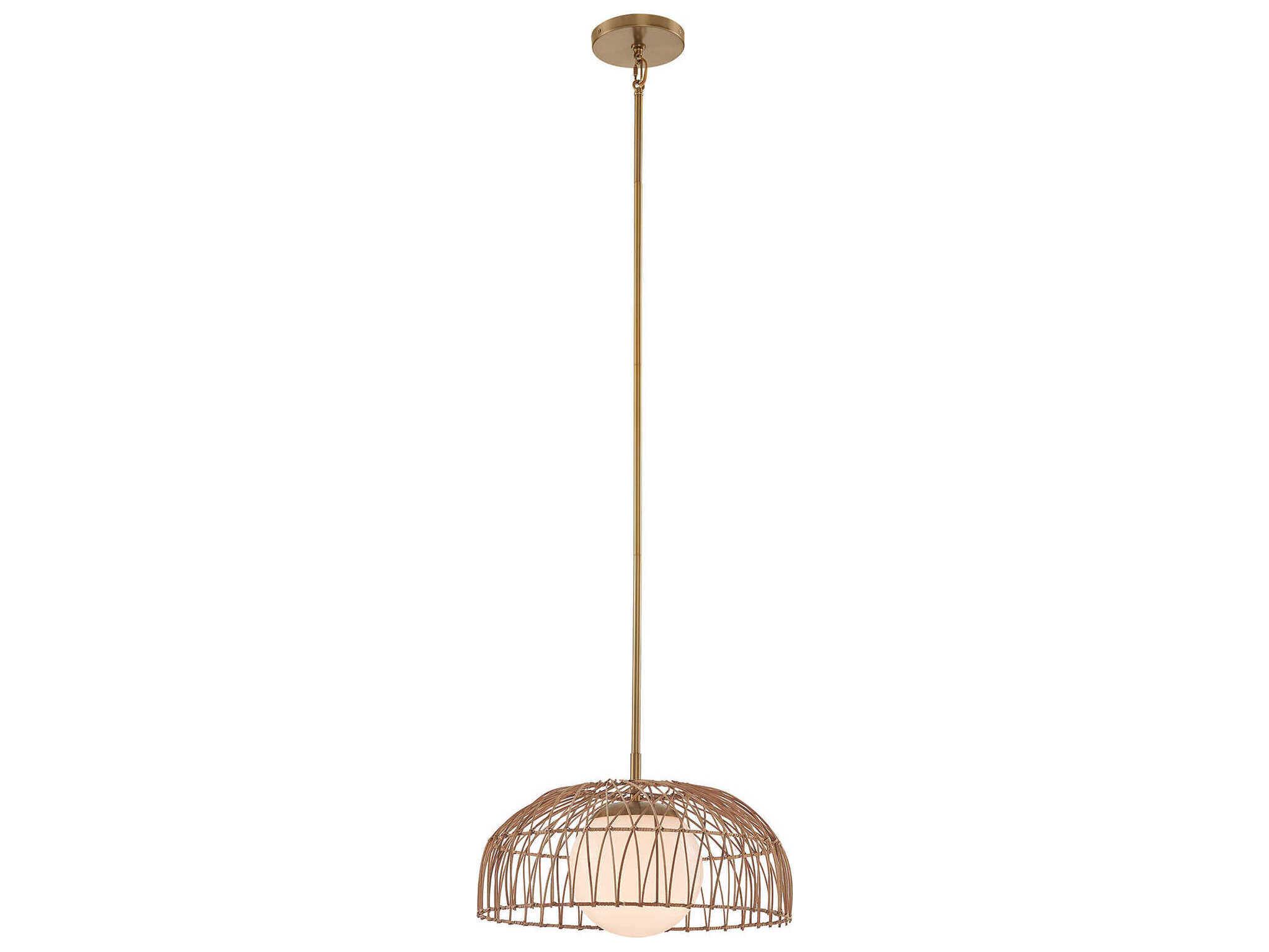 Savoy House Meridian 1-Light Natural Brass Dome Semi Flush Mount