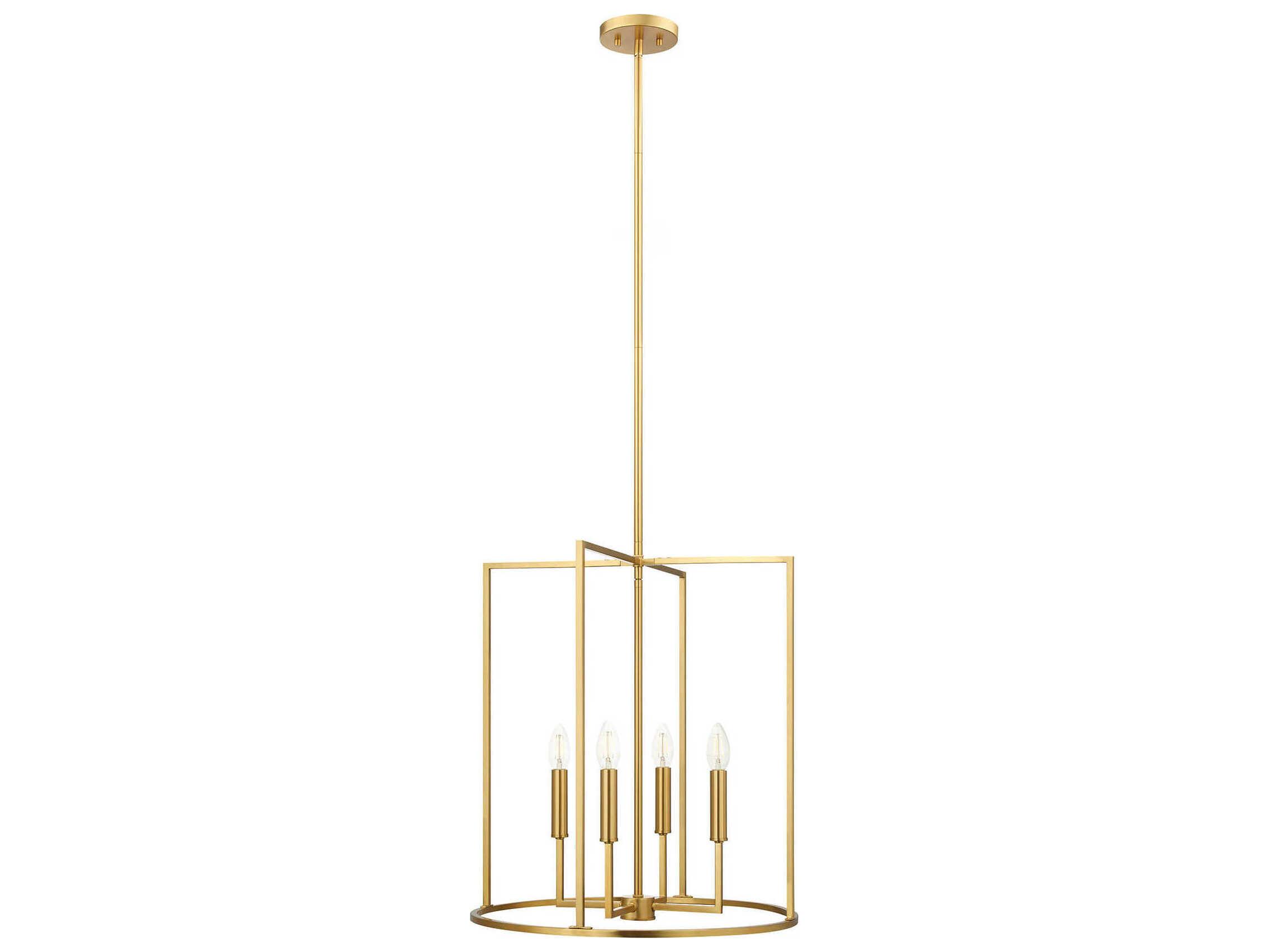 Savoy House Meridian 4-Light Natural Brass Pendant