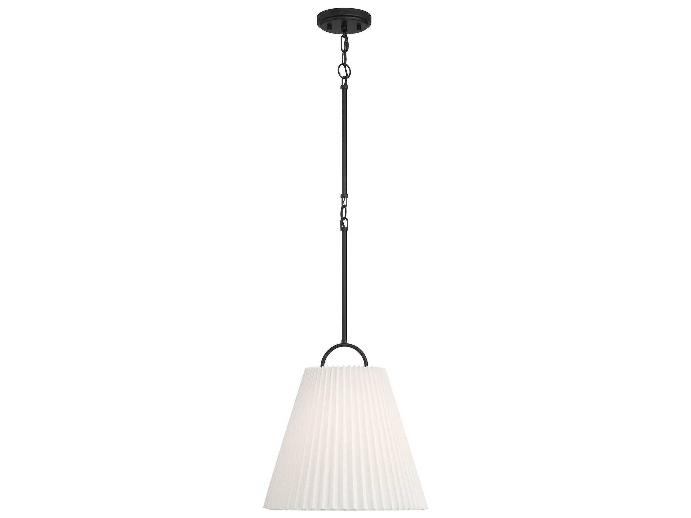 Savoy House Meridian 1-Light Matte Black Empire Drum Pendant
