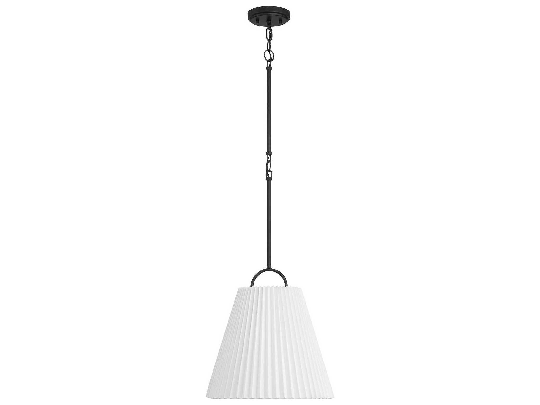 Savoy House Meridian 1-Light Matte Black Empire Drum Pendant