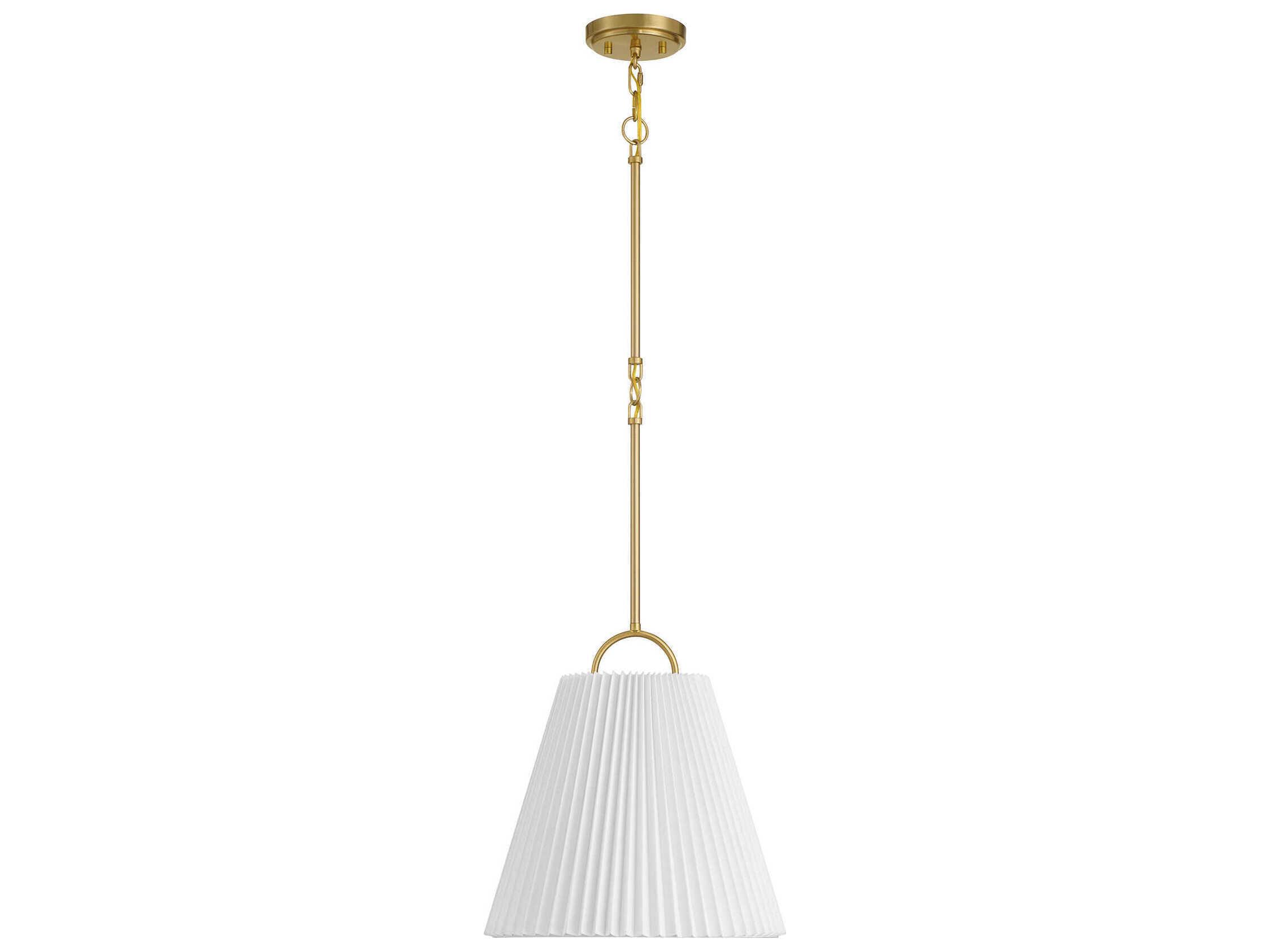 Savoy House Meridian 1-Light Natural Brass Empire Drum Pendant