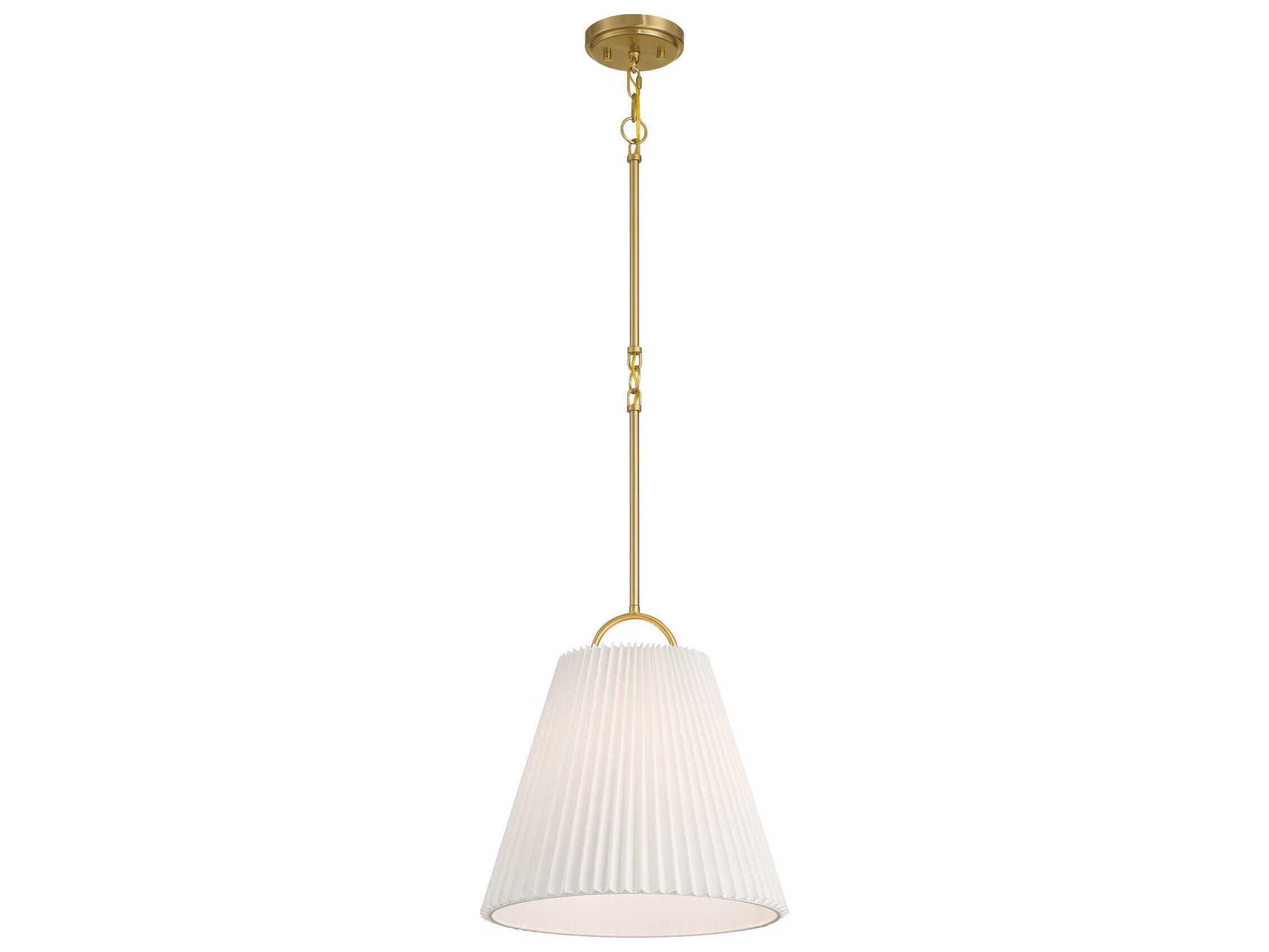 Savoy House Meridian 1-Light Natural Brass Empire Drum Pendant