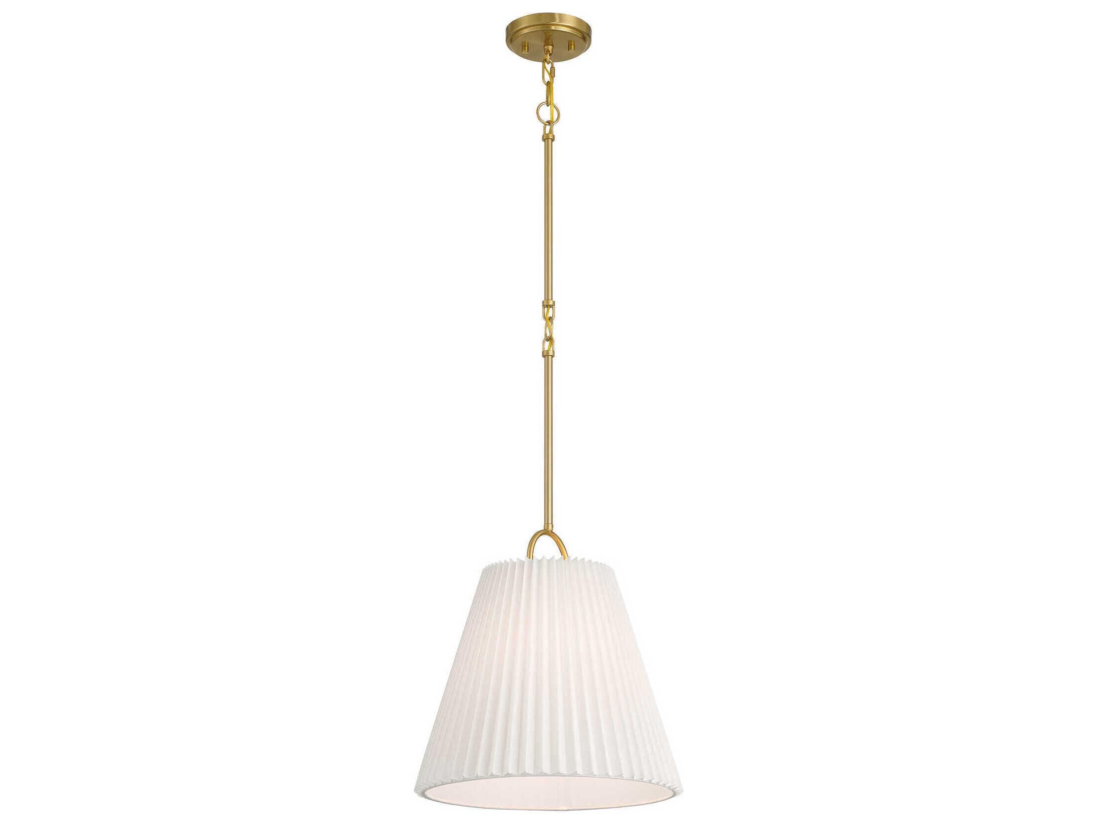 Savoy House Meridian 1-Light Natural Brass Empire Drum Pendant