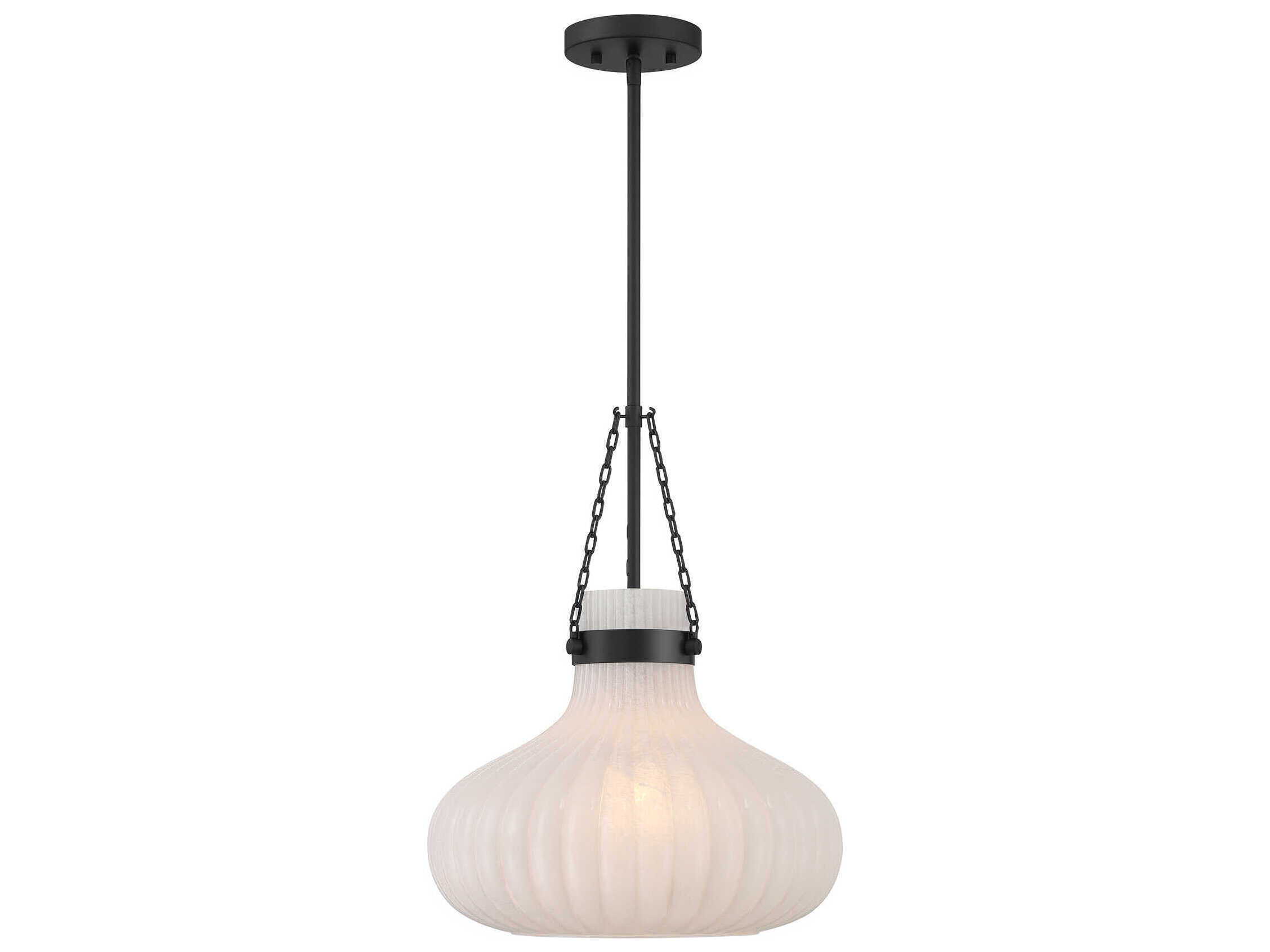 Savoy House Meridian 1-Light Matte Black Pendant