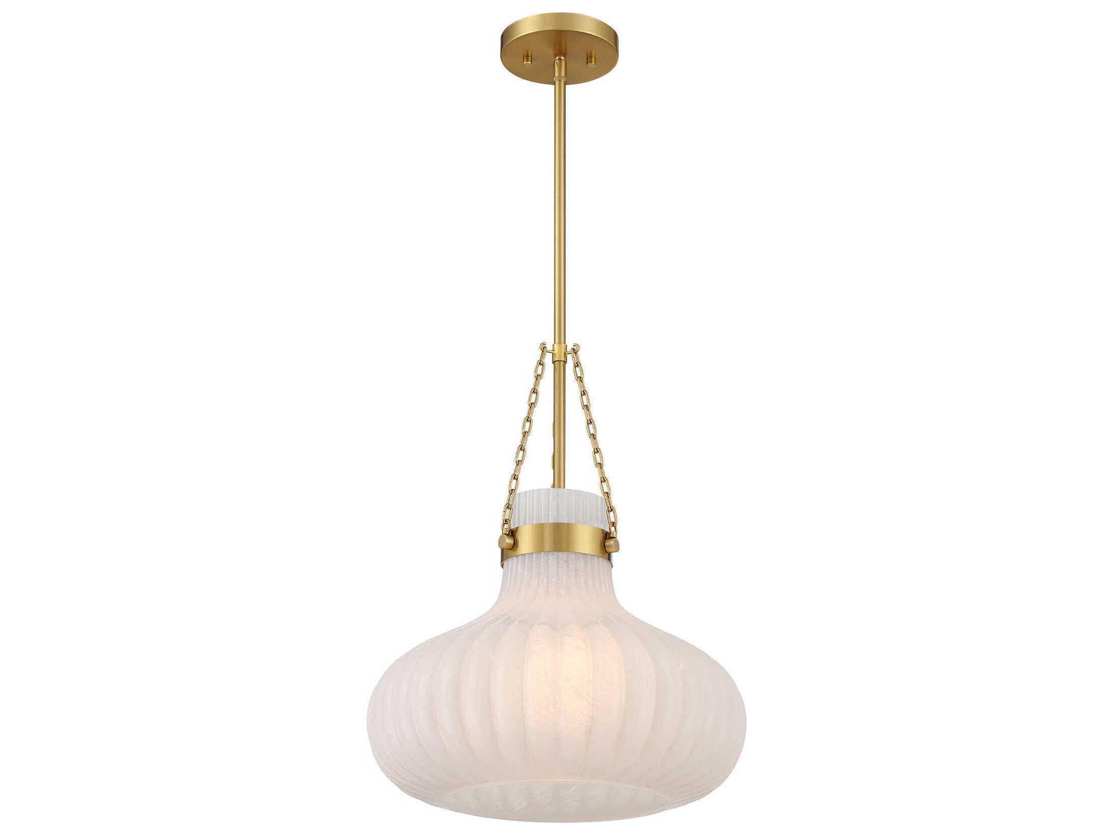 Savoy House Meridian 1-Light Natural Brass Pendant