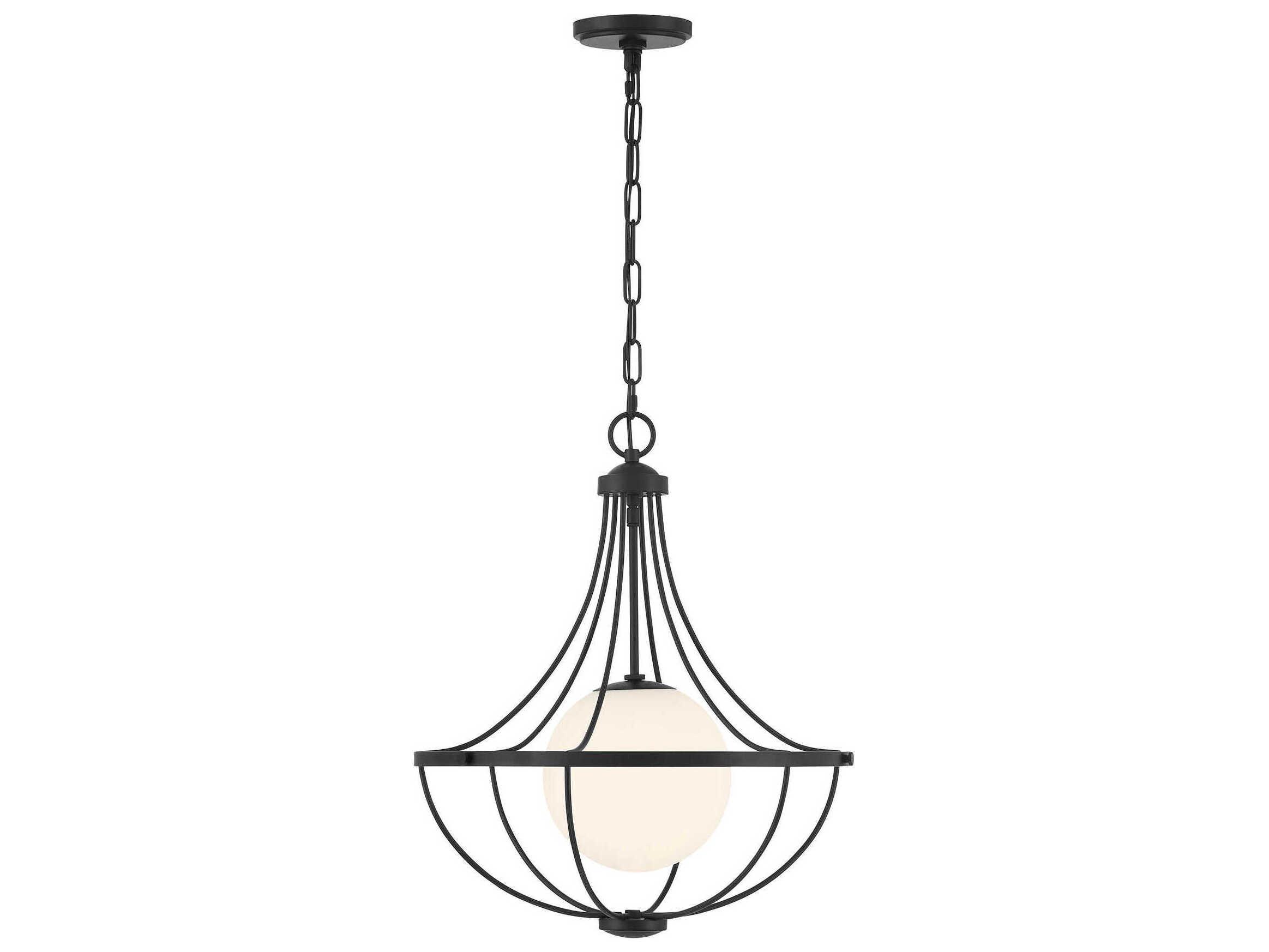 Savoy House Meridian 1-Light Matte Black Pendant