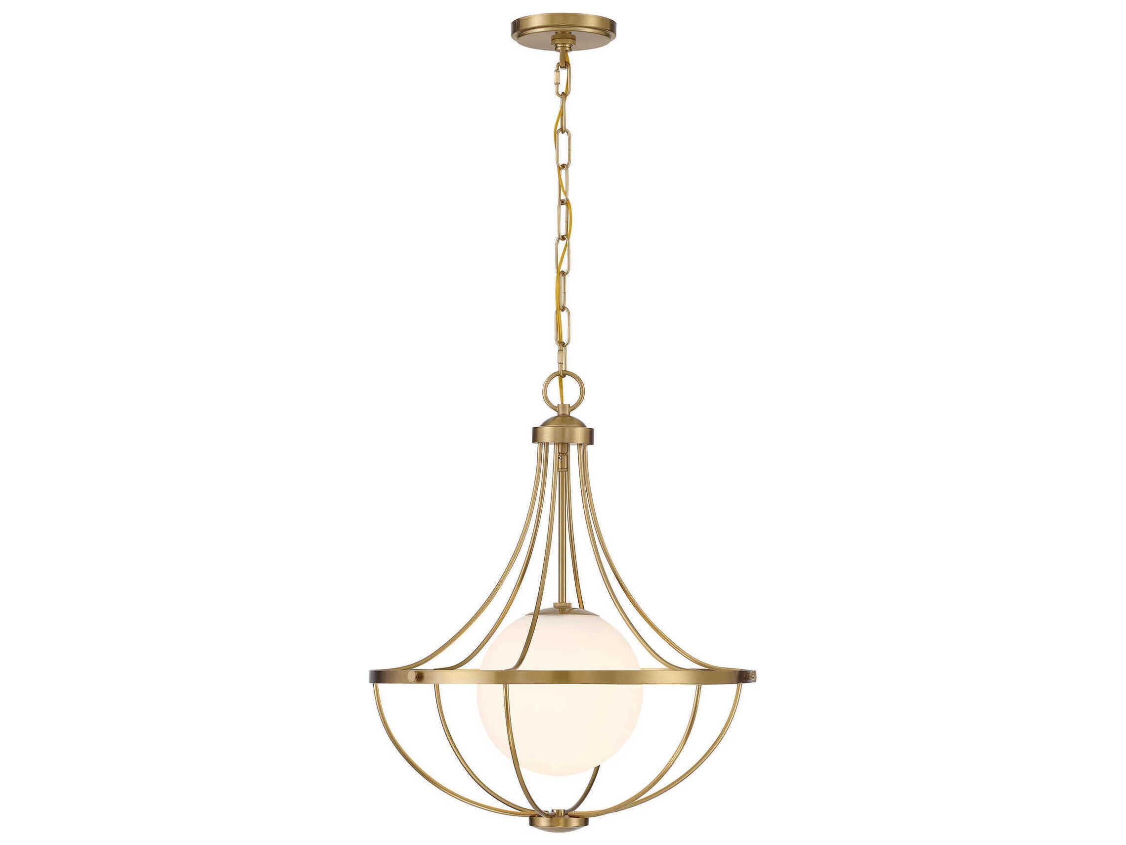 Savoy House Meridian 1-Light Natural Brass Pendant