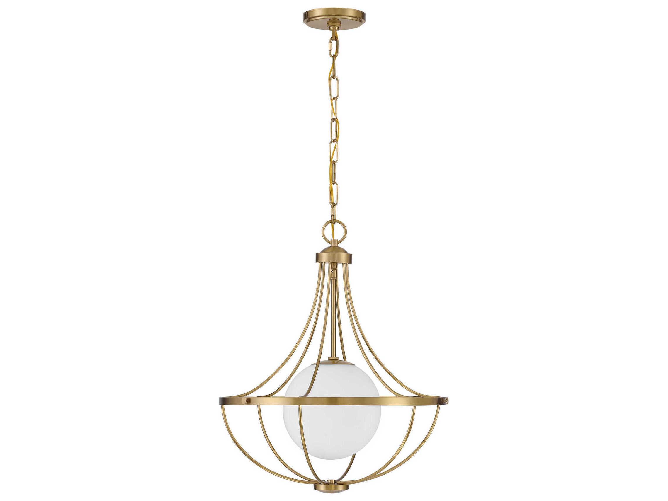 Savoy House Meridian 1-Light Natural Brass Pendant