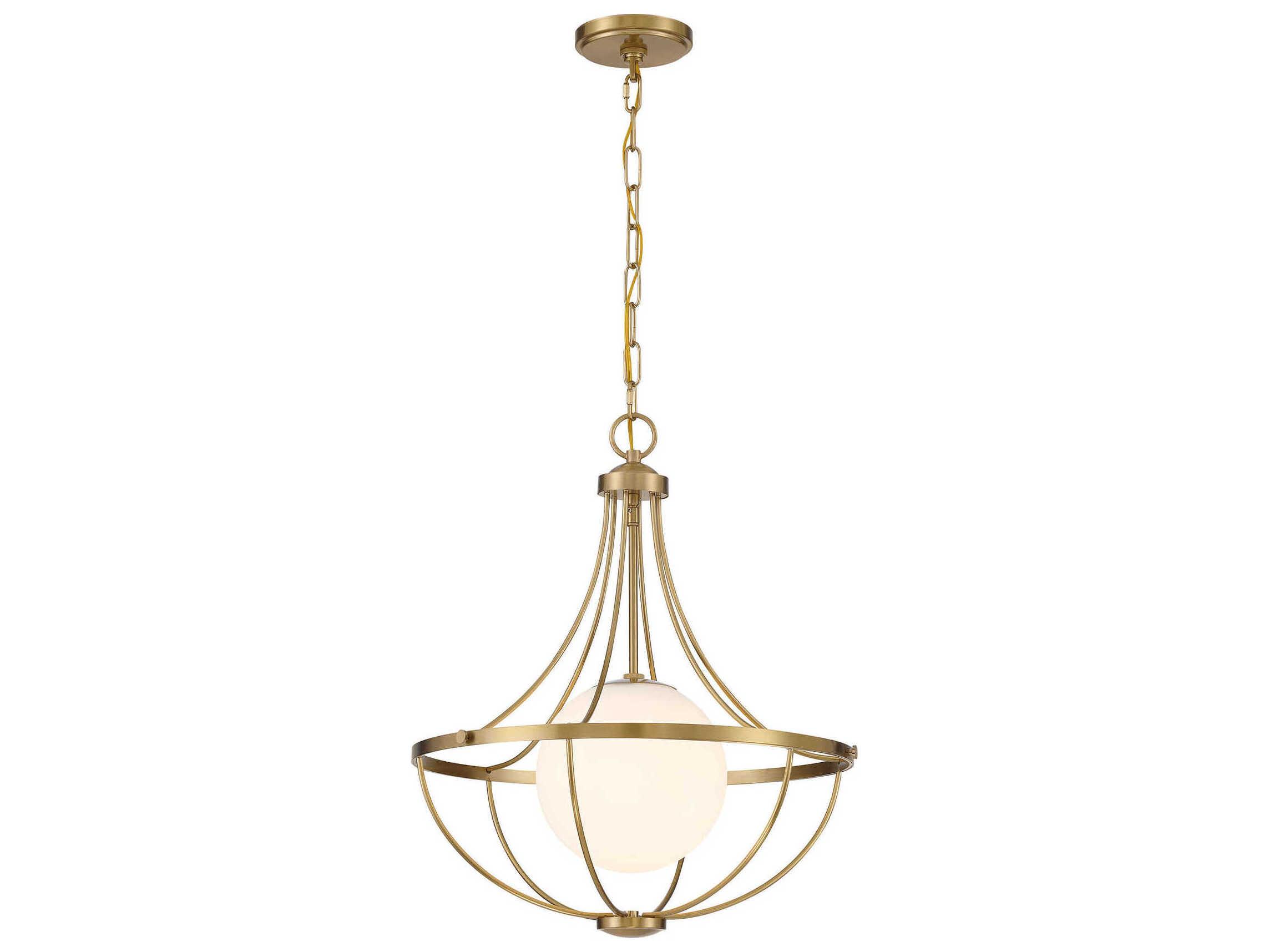 Savoy House Meridian 1-Light Natural Brass Pendant