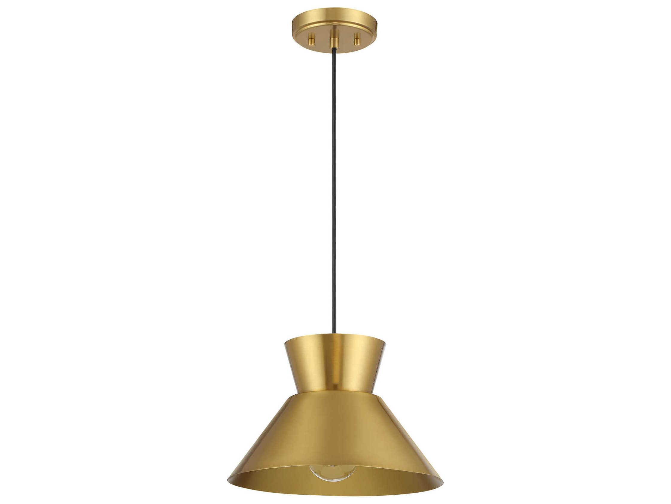 Savoy House Meridian 1-Light Natural Brass Mini Pendant
