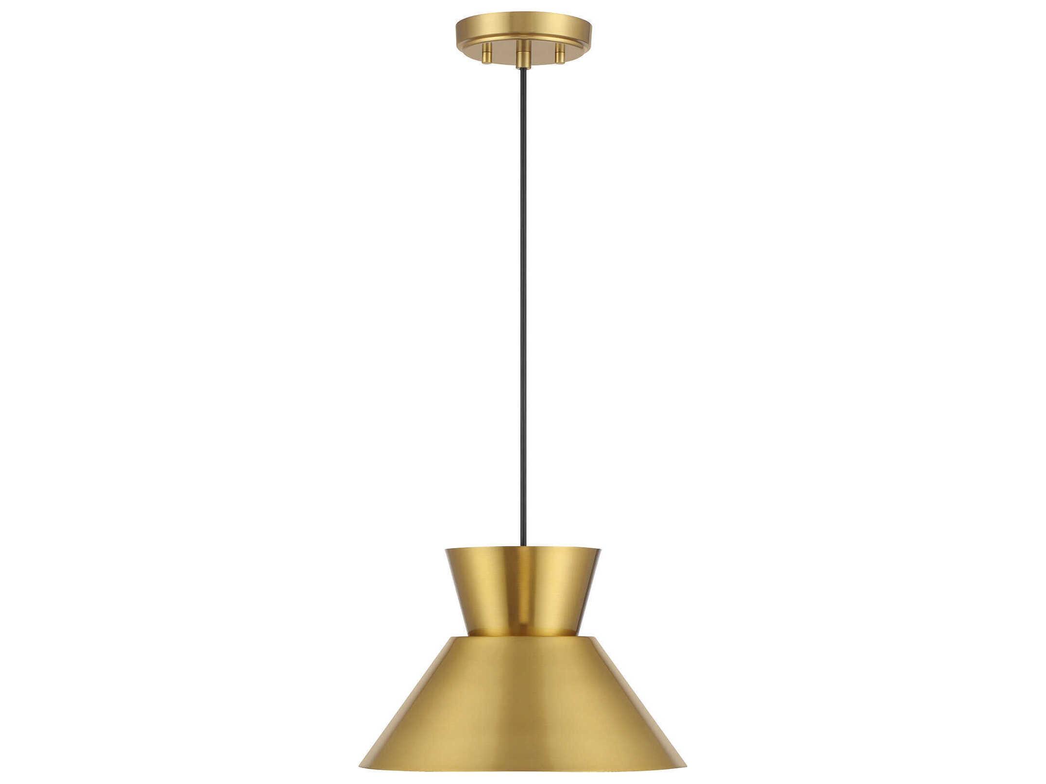 Savoy House Meridian 1-Light Natural Brass Mini Pendant