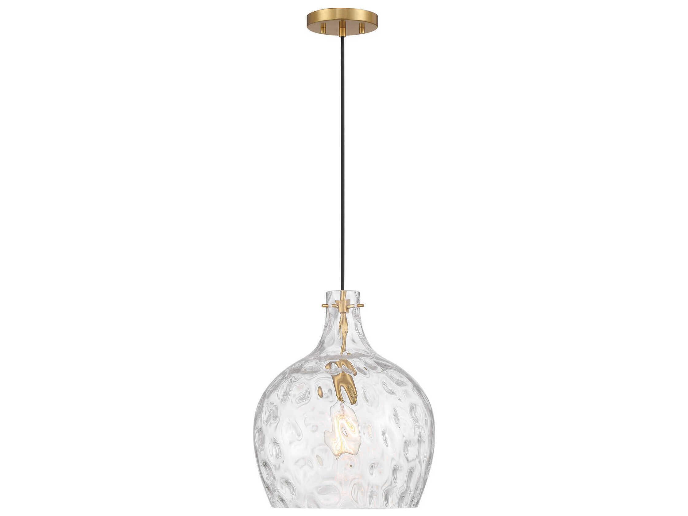 Savoy House Meridian 1-Light Natural Brass Bell Pendant