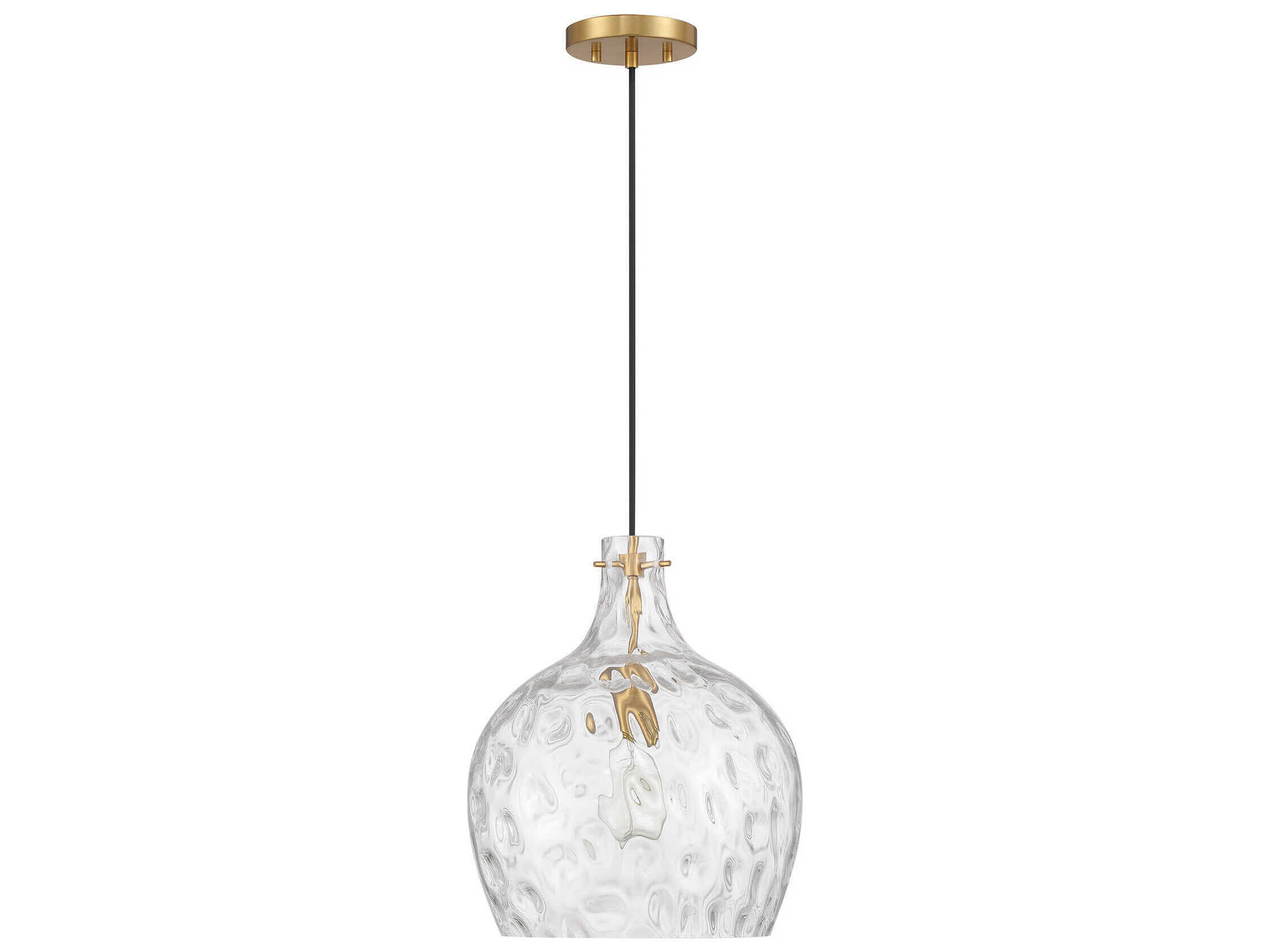 Savoy House Meridian 1-Light Natural Brass Bell Pendant