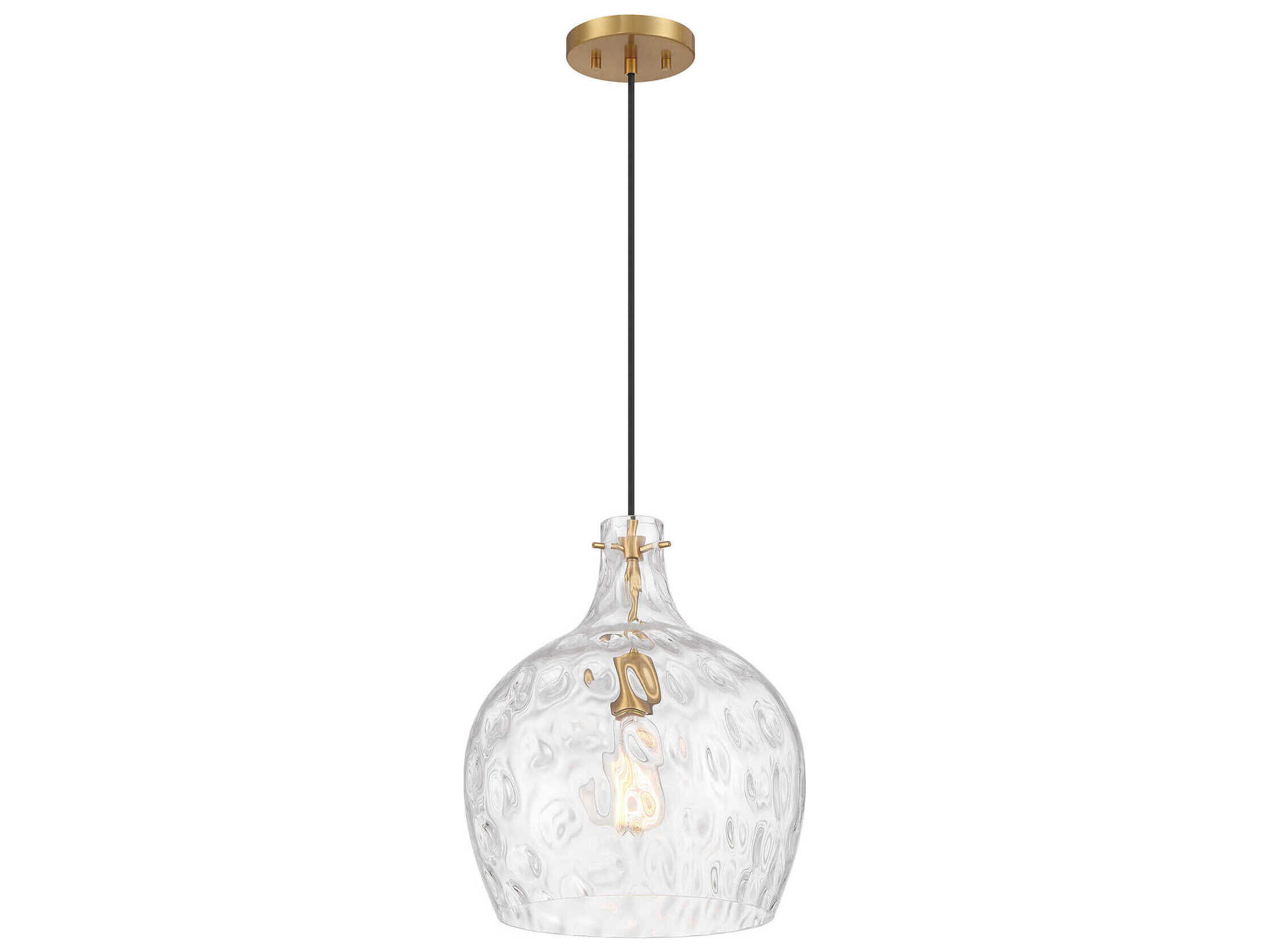 Savoy House Meridian 1-Light Natural Brass Bell Pendant