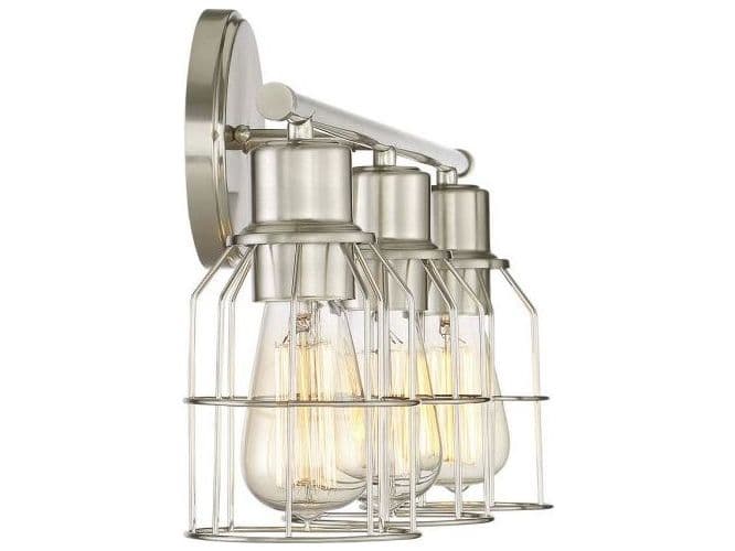 Savoy House Meridian 3-Light Brushed Nickel Vanity Light