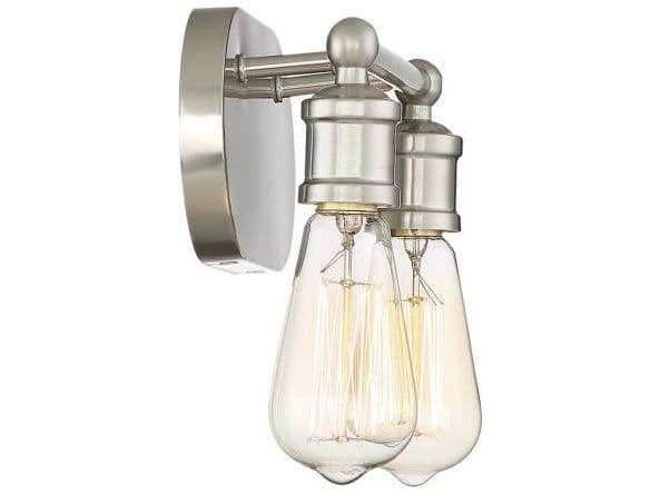 Savoy House Meridian 2-Light Brushed Nickel Vanity Light