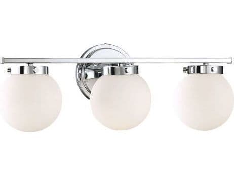 Savoy House Meridian 3-Light Chrome Glass Vanity Light