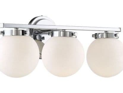 Savoy House Meridian 3-Light Chrome Glass Vanity Light