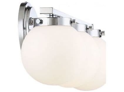 Savoy House Meridian 3-Light Chrome Glass Vanity Light