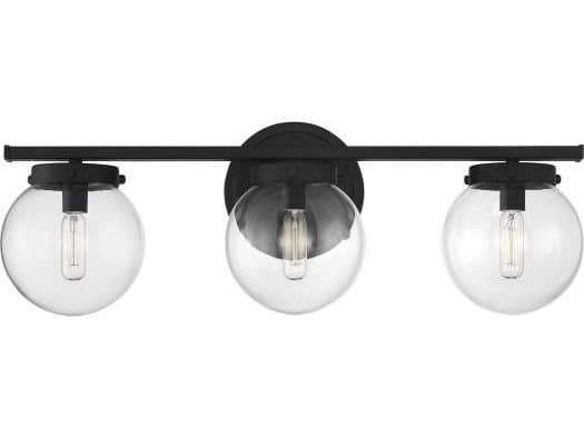 Savoy House Meridian 3-Light Matte Black Glass Vanity Light