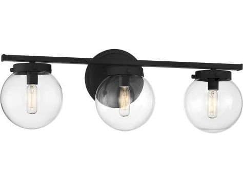 Savoy House Meridian 3-Light Matte Black Glass Vanity Light