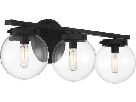 Savoy House Meridian 3-Light Matte Black Glass Vanity Light