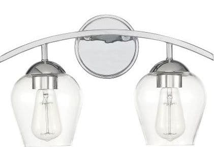 Savoy House Meridian 2-Light Chrome Glass Vanity Light