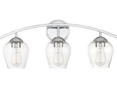 Savoy House Meridian 3-Light Chrome Glass Vanity Light