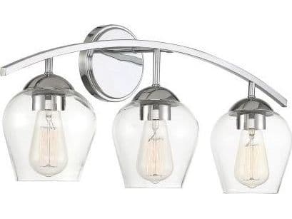 Savoy House Meridian 3-Light Chrome Glass Vanity Light