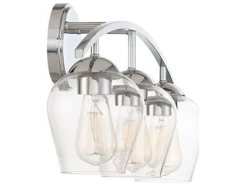 Savoy House Meridian 3-Light Chrome Glass Vanity Light