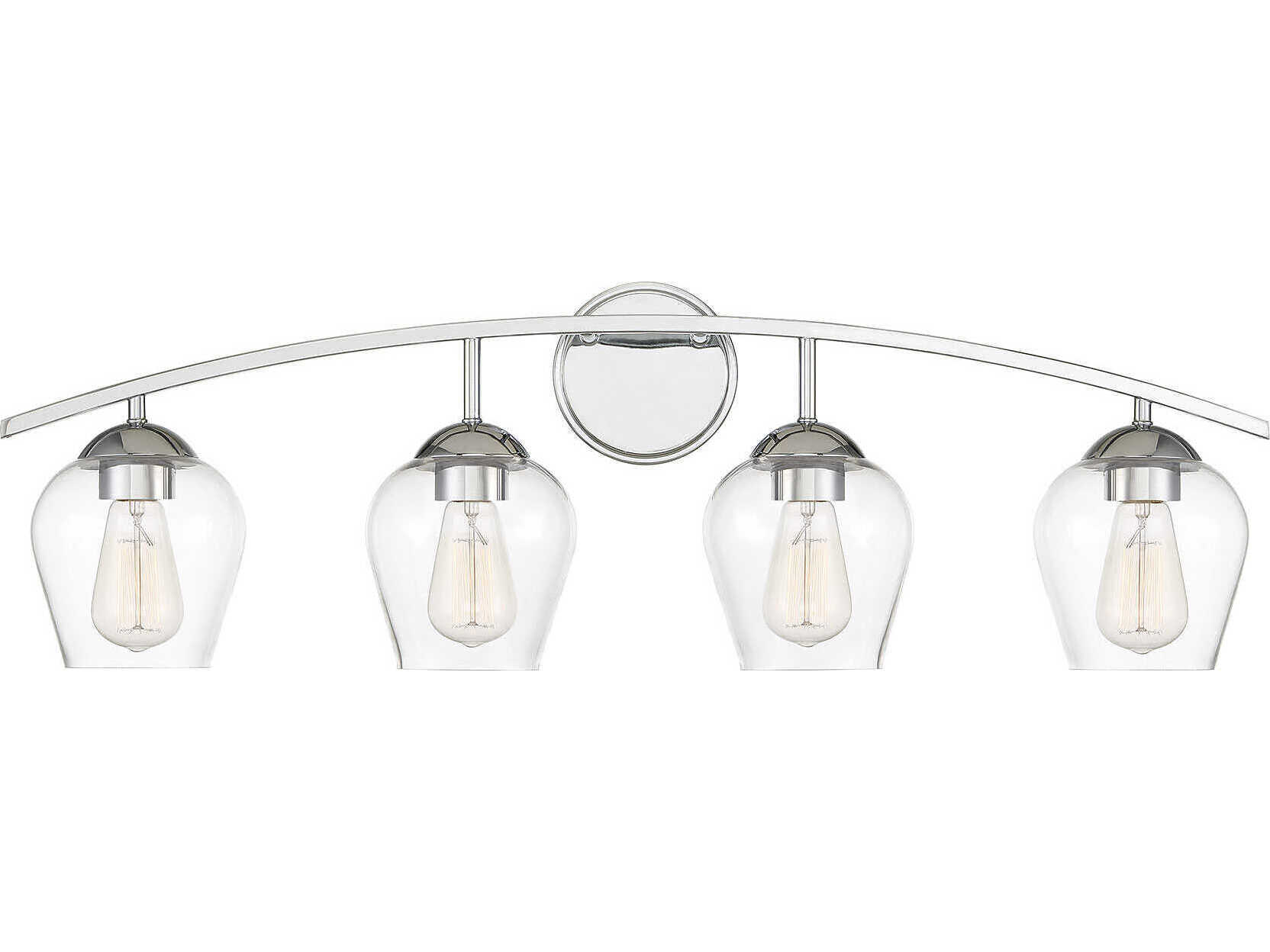 Savoy House Meridian 4-Light Chrome Glass Vanity Light