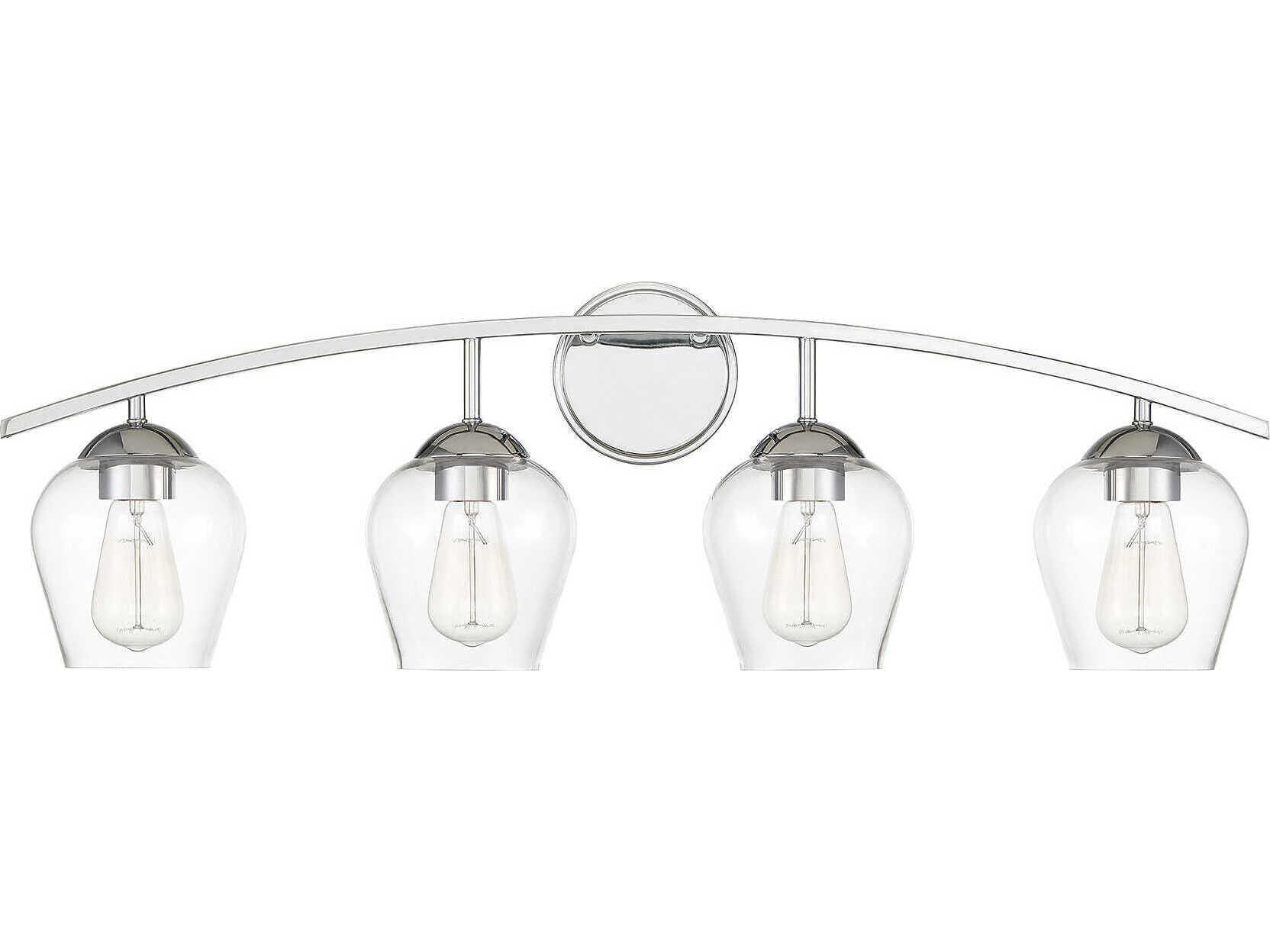 Savoy House Meridian 4-Light Chrome Glass Vanity Light