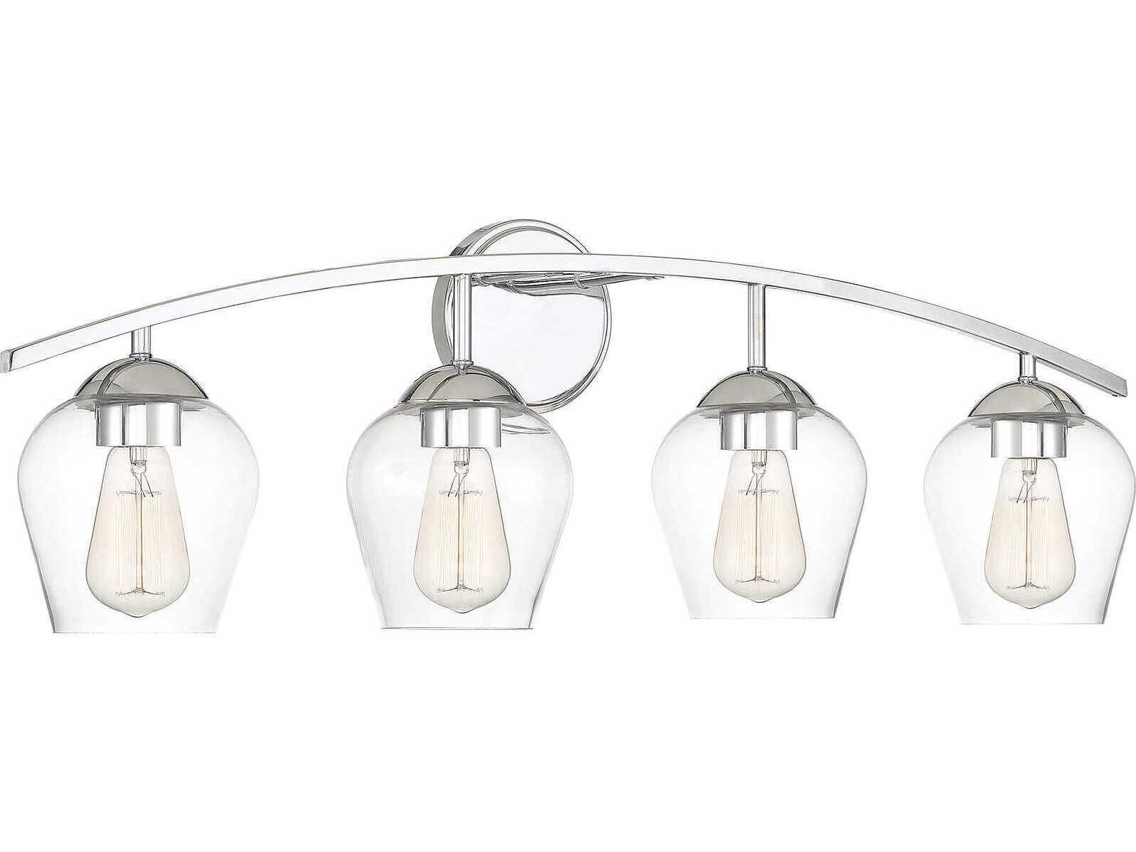 Savoy House Meridian 4-Light Chrome Glass Vanity Light