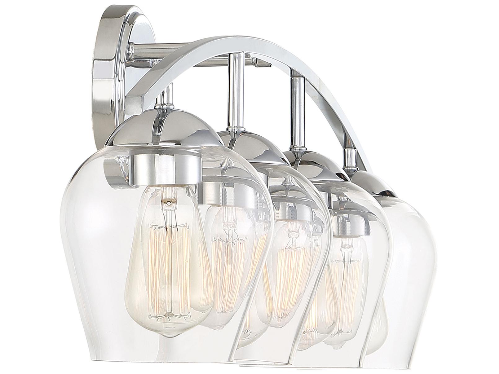 Savoy House Meridian 4-Light Chrome Glass Vanity Light