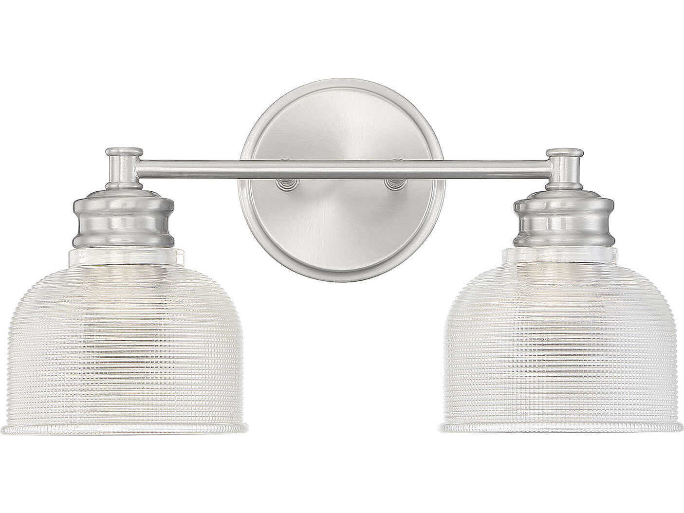 Savoy House Meridian 2-Light Brushed Nickel Glass Vanity Light