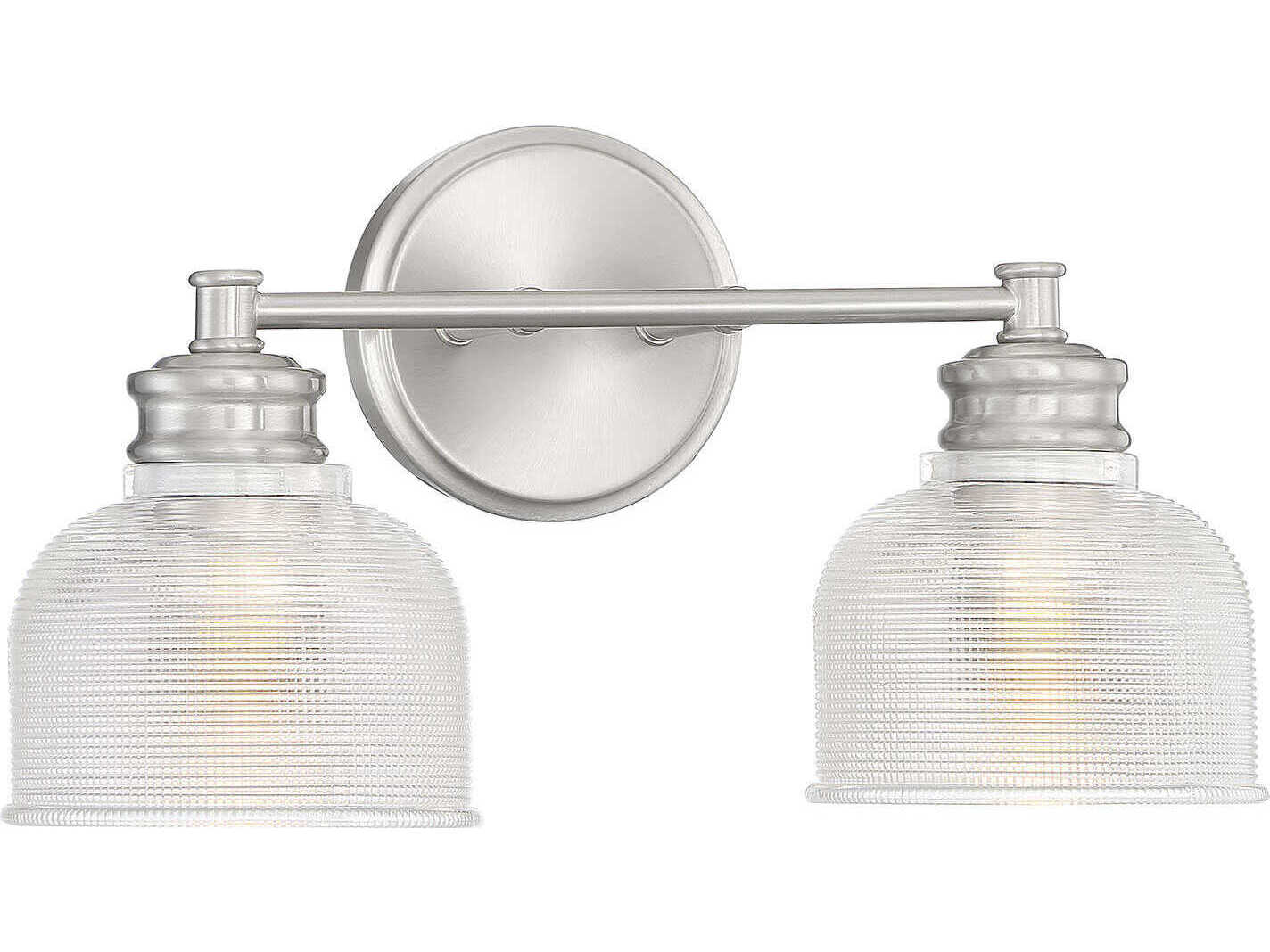 Savoy House Meridian 2-Light Brushed Nickel Glass Vanity Light