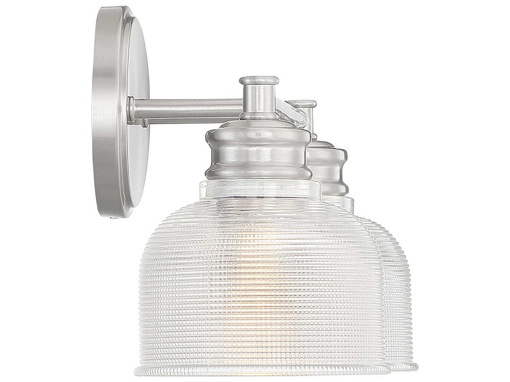 Savoy House Meridian 2-Light Brushed Nickel Glass Vanity Light