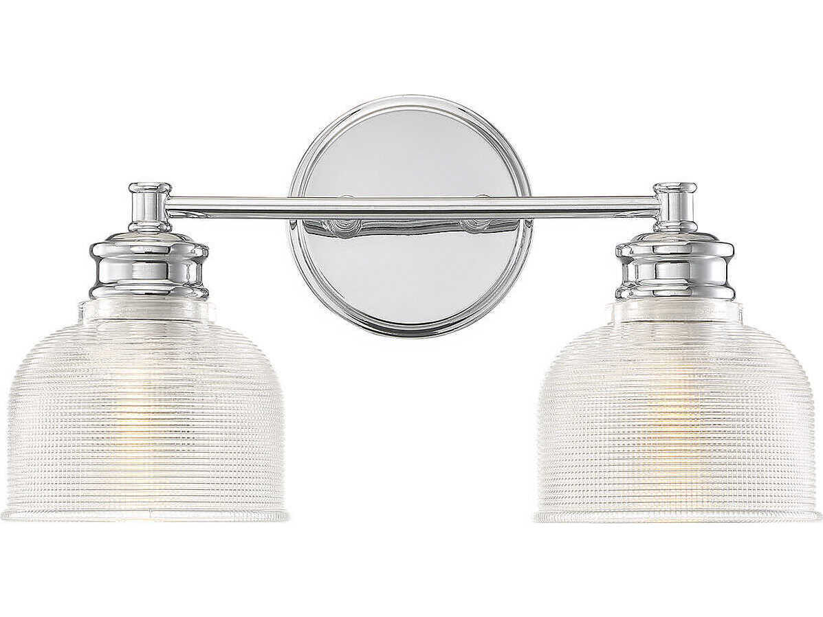 Savoy House Meridian 2-Light Chrome Glass Vanity Light