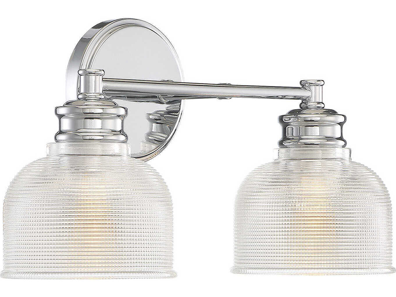 Savoy House Meridian 2-Light Chrome Glass Vanity Light