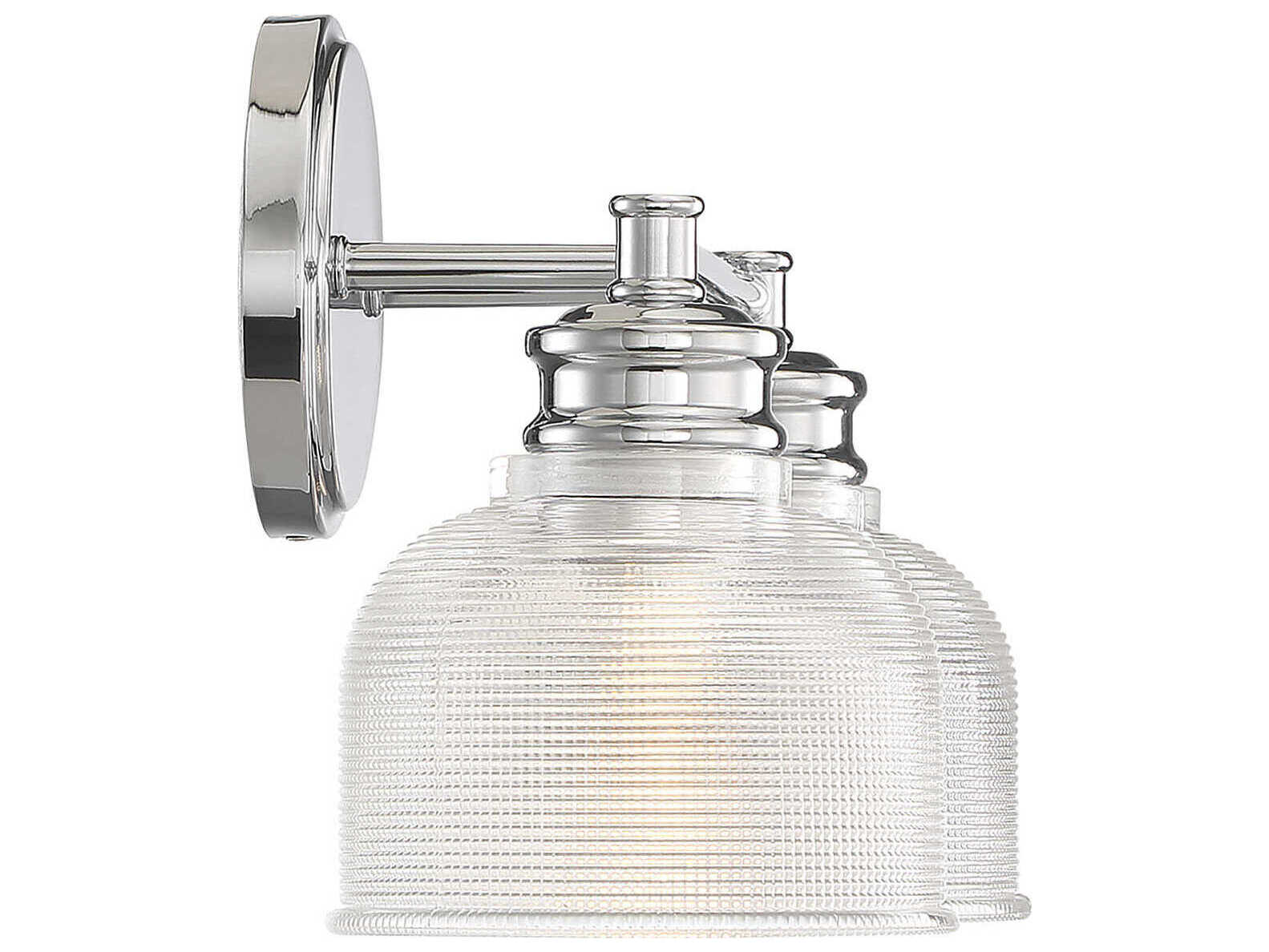 Savoy House Meridian 2-Light Chrome Glass Vanity Light