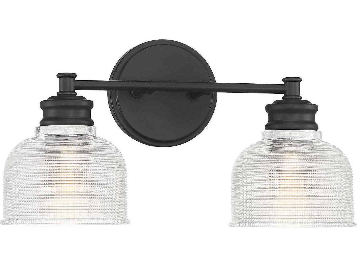 Savoy House Meridian 2-Light Matte Black Glass Vanity Light