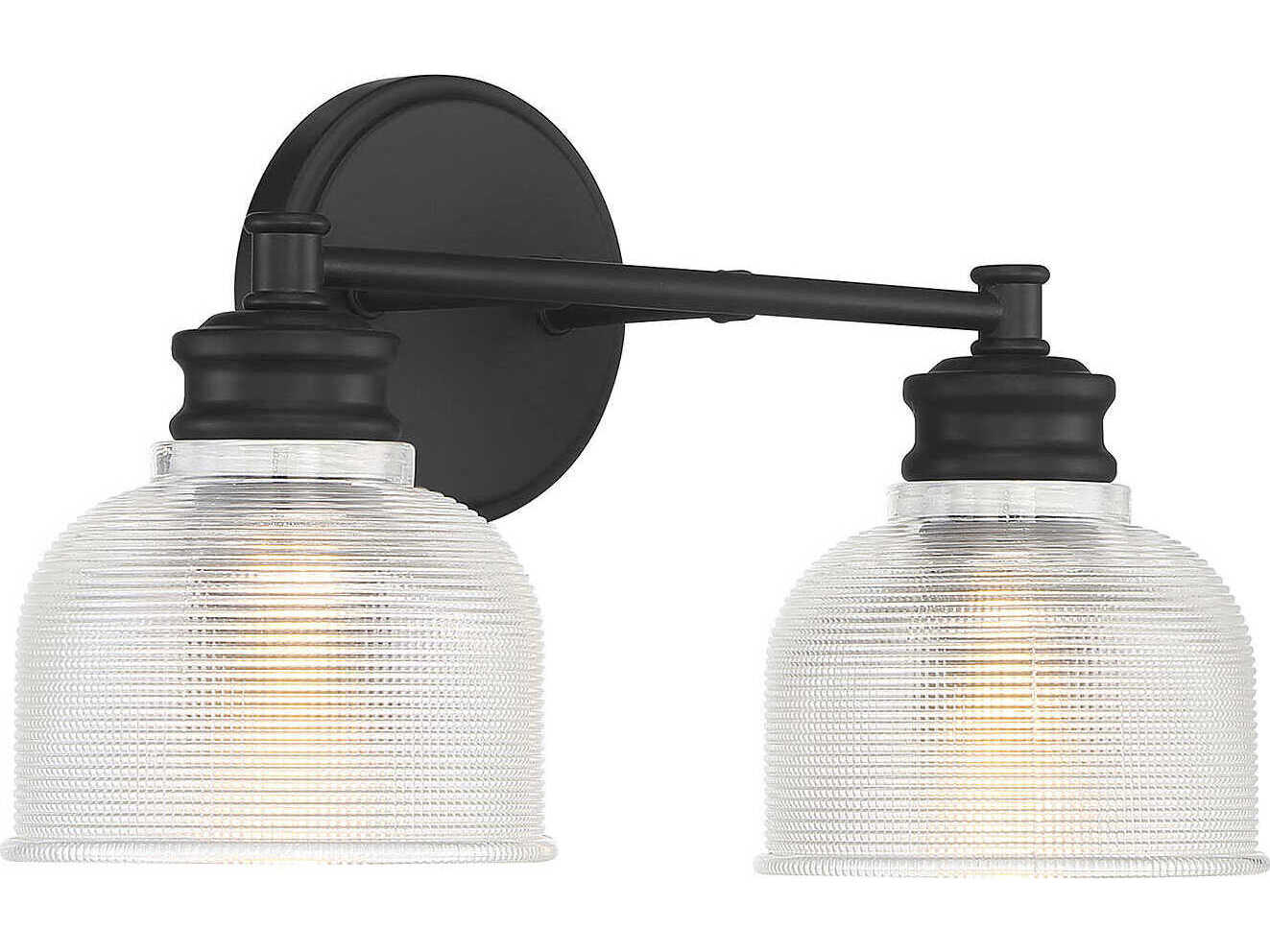 Savoy House Meridian 2-Light Matte Black Glass Vanity Light