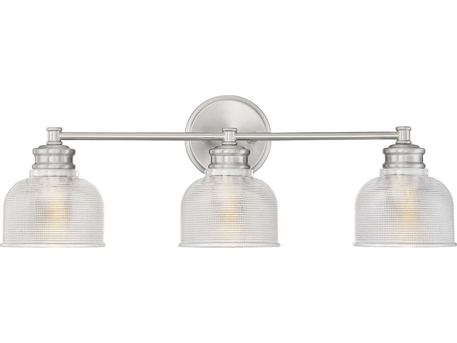 Savoy House Meridian 3-Light Brushed Nickel Glass Vanity Light