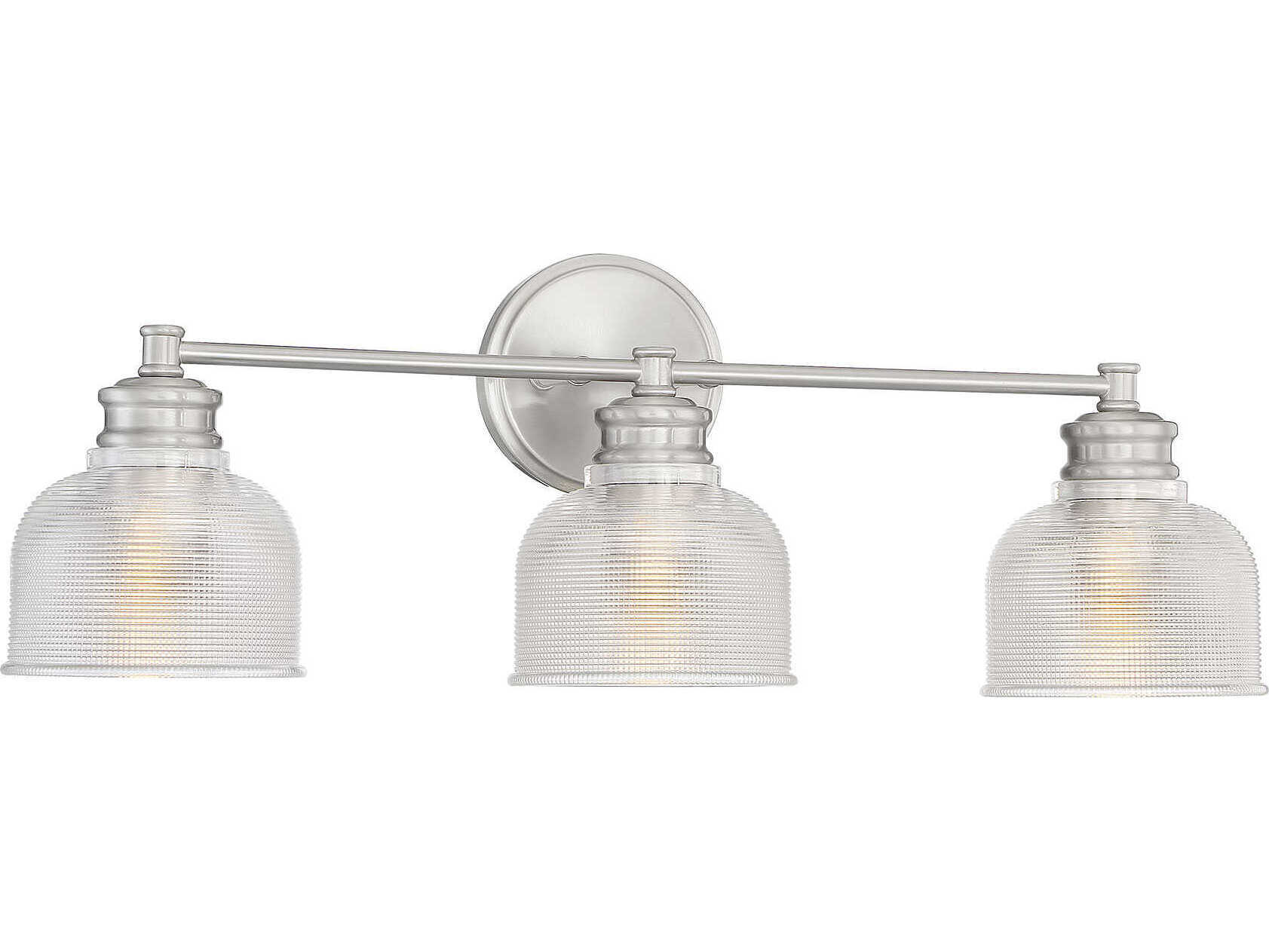 Savoy House Meridian 3-Light Brushed Nickel Glass Vanity Light