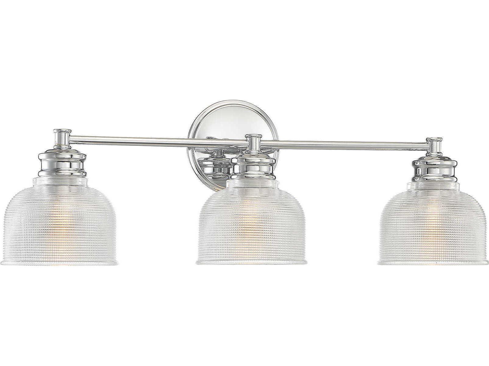 Savoy House Meridian 3-Light Chrome Glass Vanity Light